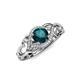 4 - Fineena Signature London Blue Topaz and Diamond Engagement Ring 