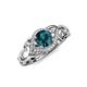 4 - Fineena Signature Blue and White Diamond Engagement Ring 