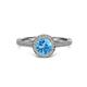 2 - Vida Signature Blue Topaz and Diamond Halo Engagement Ring 