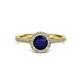 2 - Vida Signature Blue Sapphire and Diamond Halo Engagement Ring 
