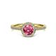 2 - Vida Signature Pink Tourmaline and Diamond Halo Engagement Ring 