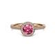 2 - Vida Signature Pink Tourmaline and Diamond Halo Engagement Ring 