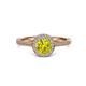 2 - Vida Signature Yellow and White Diamond Halo Engagement Ring 