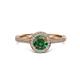 2 - Vida Signature Diamond and Lab Created Alexandrite Halo Engagement Ring 