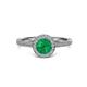 3 - Vida Signature Emerald and Diamond Halo Engagement Ring 