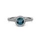 2 - Vida Signature Blue and White Diamond Halo Engagement Ring 