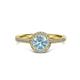 2 - Vida Signature Aquamarine and Diamond Halo Engagement Ring 
