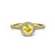 3 - Vida Signature Yellow Sapphire and Diamond Halo Engagement Ring 