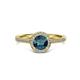 2 - Vida Signature Blue and White Diamond Halo Engagement Ring 