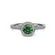 2 - Vida Signature Diamond and Lab Created Alexandrite Halo Engagement Ring 