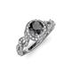 4 - Hana Signature Black and White Diamond Halo Engagement Ring 