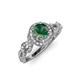 4 - Hana Signature Diamond and Lab Created Alexandrite Halo Engagement Ring 