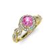 4 - Hana Signature Pink Sapphire and Diamond Halo Engagement Ring 