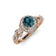 4 - Hana Signature Blue and White Diamond Halo Engagement Ring 