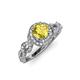 4 - Hana Signature Yellow Sapphire and Diamond Halo Engagement Ring 