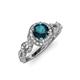4 - Hana Signature London Blue Topaz and Diamond Halo Engagement Ring 