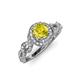 4 - Hana Signature Yellow and White Diamond Halo Engagement Ring 