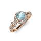 4 - Hana Signature Aquamarine and Diamond Halo Engagement Ring 