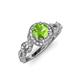 4 - Hana Signature Peridot and Diamond Halo Engagement Ring 