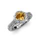 4 - Maura Signature Citrine and Diamond Floral Halo Engagement Ring 