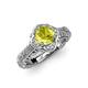 4 - Maura Signature Yellow and White Diamond Floral Halo Engagement Ring 