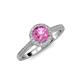 4 - Vida Signature Pink Sapphire and Diamond Halo Engagement Ring 