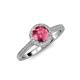 4 - Vida Signature Pink Tourmaline and Diamond Halo Engagement Ring 