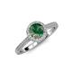 3 - Vida Signature Diamond and Lab Created Alexandrite Halo Engagement Ring 