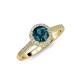 3 - Vida Signature Blue and White Diamond Halo Engagement Ring 