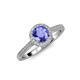 3 - Vida Signature Tanzanite and Diamond Halo Engagement Ring 
