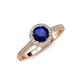 4 - Vida Signature Blue Sapphire and Diamond Halo Engagement Ring 