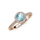 4 - Vida Signature Aquamarine and Diamond Halo Engagement Ring 