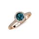 4 - Vida Signature Blue and White Diamond Halo Engagement Ring 