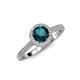 3 - Vida Signature London Blue Topaz and Diamond Halo Engagement Ring 