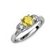 4 - Erela Signature Three Stone with Side Diamond Engagement Ring 