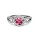 3 - Liora Signature Pink Tourmaline and Diamond Eye Halo Engagement Ring 