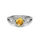 3 - Liora Signature Citrine and Diamond Eye Halo Engagement Ring 