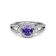 3 - Liora Signature Iolite and Diamond Eye Halo Engagement Ring 