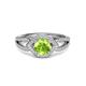 3 - Liora Signature Peridot and Diamond Eye Halo Engagement Ring 