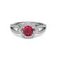 3 - Liora Signature Ruby and Diamond Eye Halo Engagement Ring 