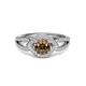3 - Liora Signature Smoky Quartz and Diamond Eye Halo Engagement Ring 
