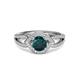 3 - Liora Signature London Blue Topaz and Diamond Eye Halo Engagement Ring 