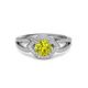 3 - Liora Signature Yellow and White Diamond Eye Halo Engagement Ring 