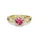 3 - Liora Signature Pink Tourmaline and Diamond Eye Halo Engagement Ring 