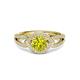 3 - Liora Signature Yellow and White Diamond Eye Halo Engagement Ring 