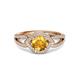 3 - Liora Signature Citrine and Diamond Eye Halo Engagement Ring 