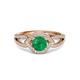 3 - Liora Signature Emerald and Diamond Eye Halo Engagement Ring 