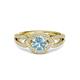 3 - Liora Signature Aquamarine and Diamond Eye Halo Engagement Ring 