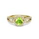 3 - Liora Signature Peridot and Diamond Eye Halo Engagement Ring 