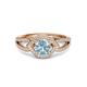 3 - Liora Signature Aquamarine and Diamond Eye Halo Engagement Ring 